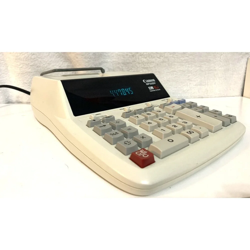 CANON MP25DV PRINTING CALCULATOR 2 COLOR PRINT  12 DIGITS CLOCK & CALENDAR
